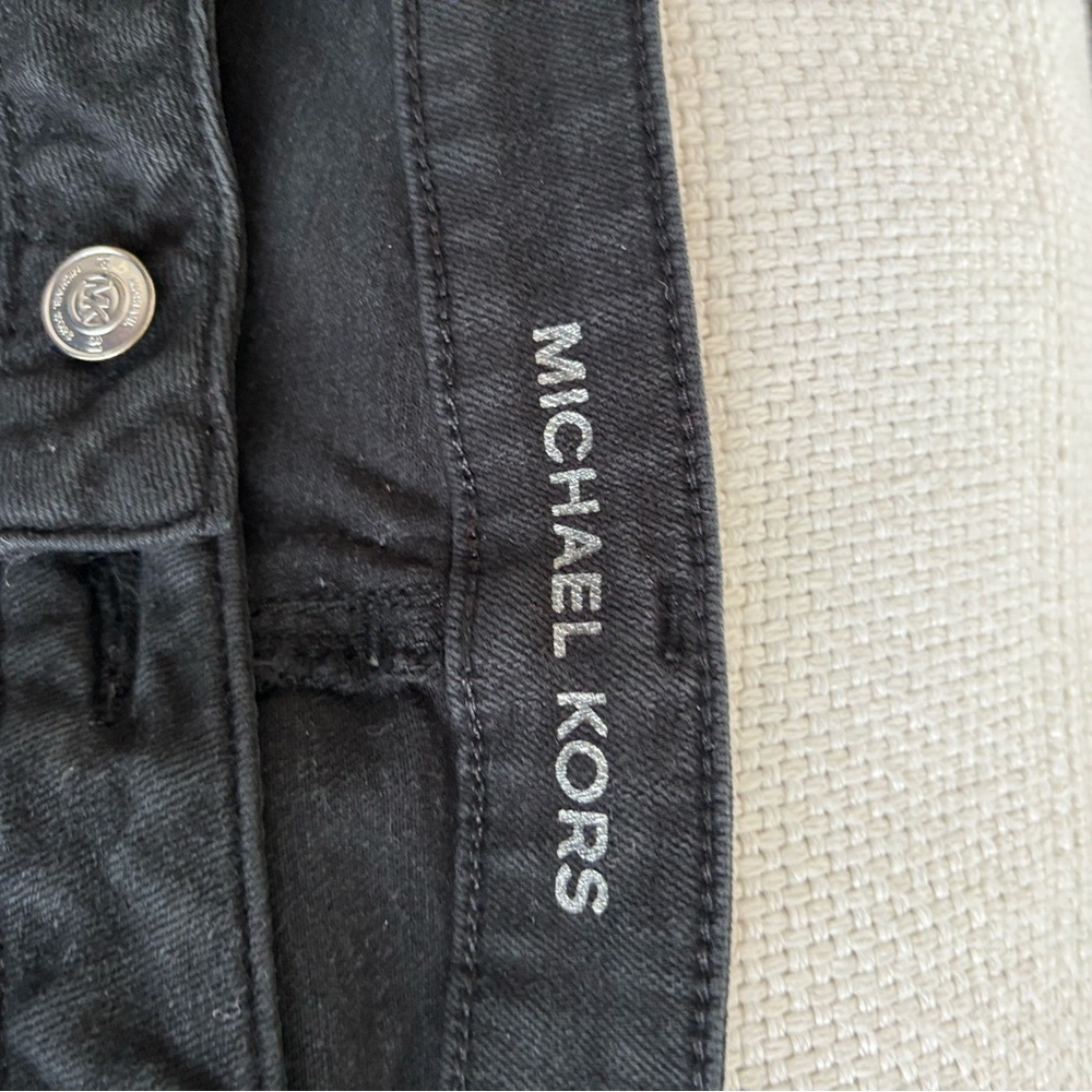 Michael Kors Black Denim Jeans with Logo Waistband